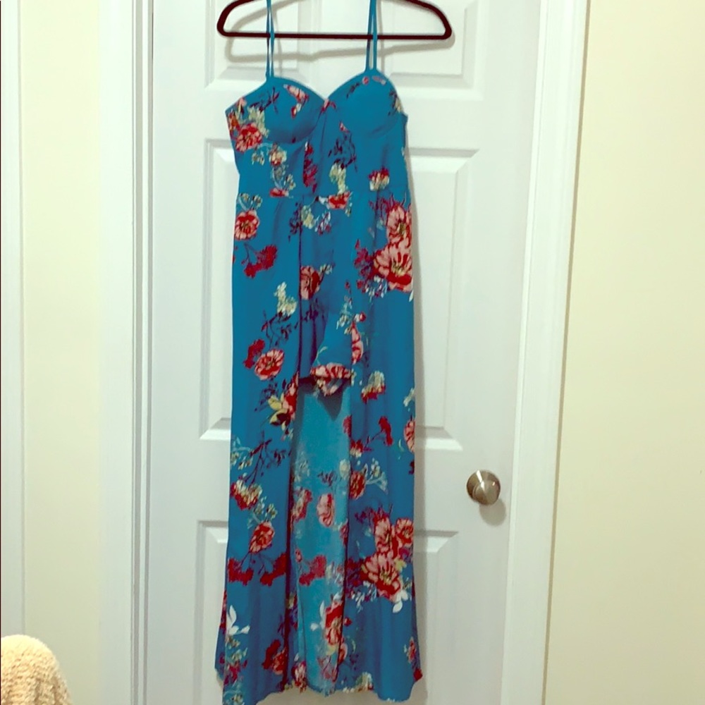 Tropical Blue Jumpsuit with shorts